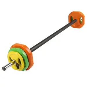 Rubber-Coated Cast Iron Weight Plates for Aerobics, Weightlifting & Squats